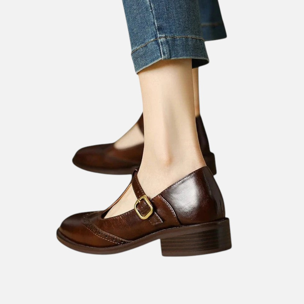 Damen-Riemchenschuhe Mit Schnalle
