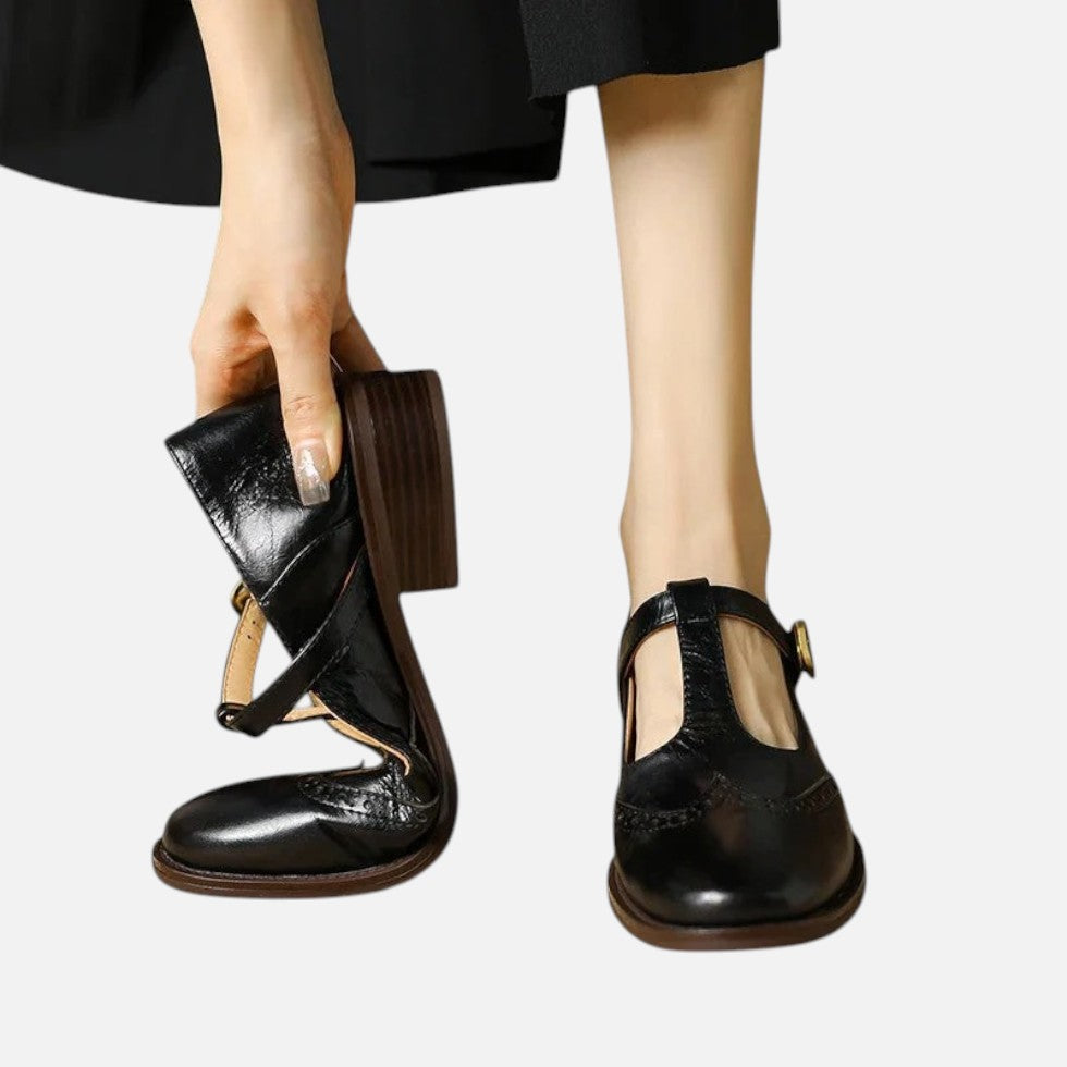 Damen-Riemchenschuhe Mit Schnalle