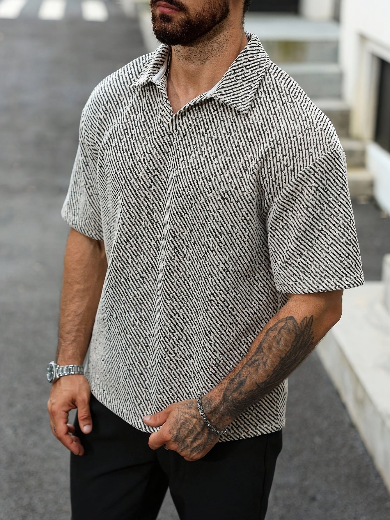 Monaco Poloshirt mit Struktur