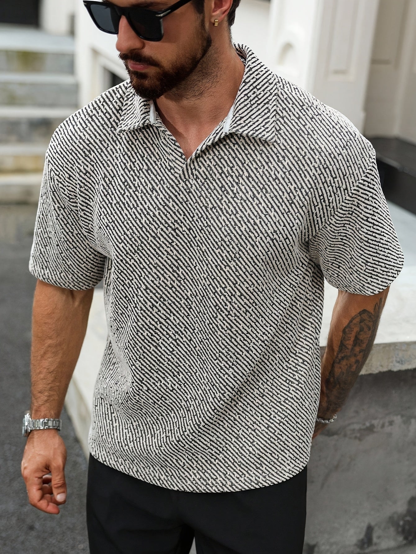 Monaco Poloshirt mit Struktur