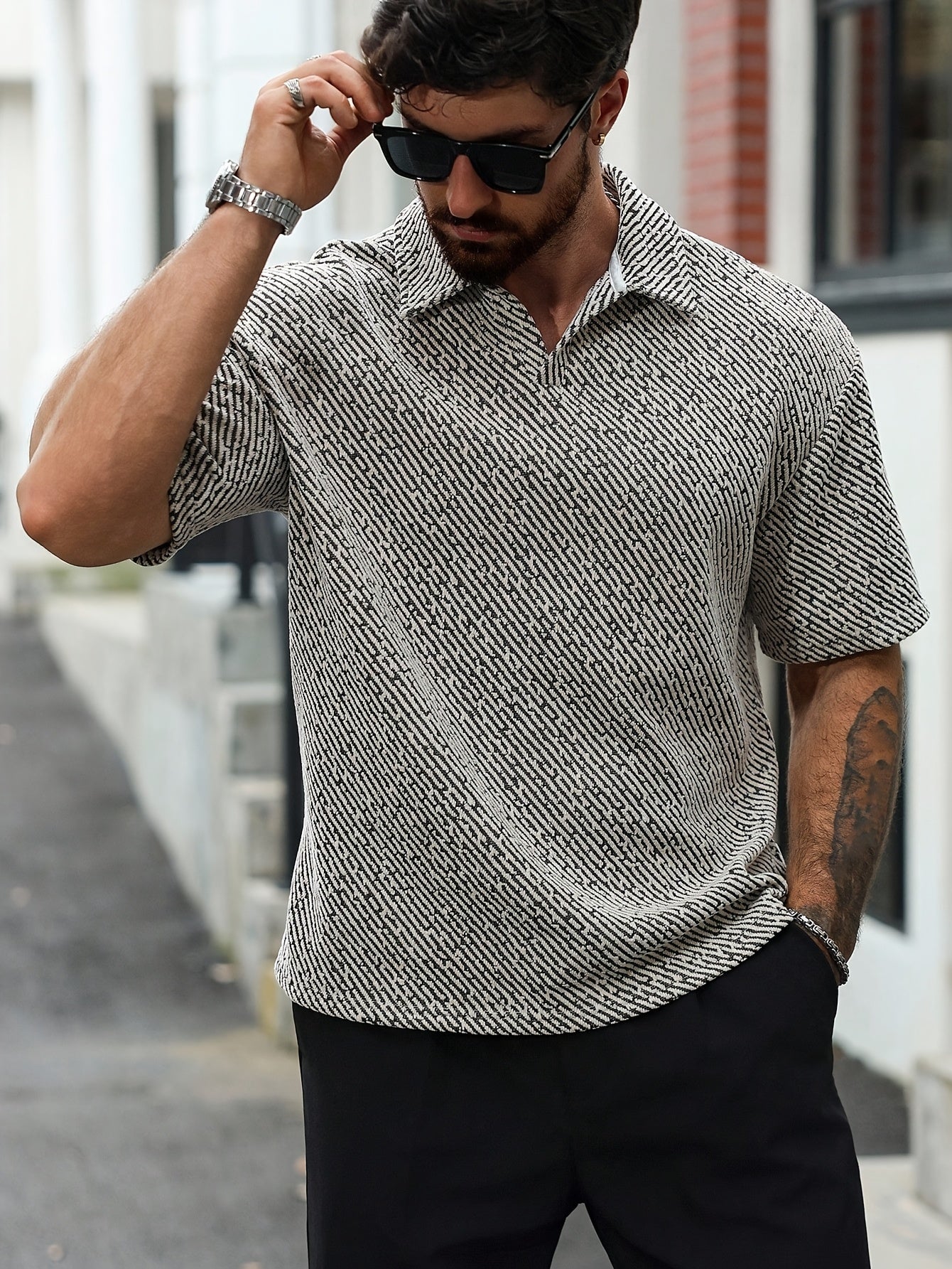 Monaco Poloshirt mit Struktur