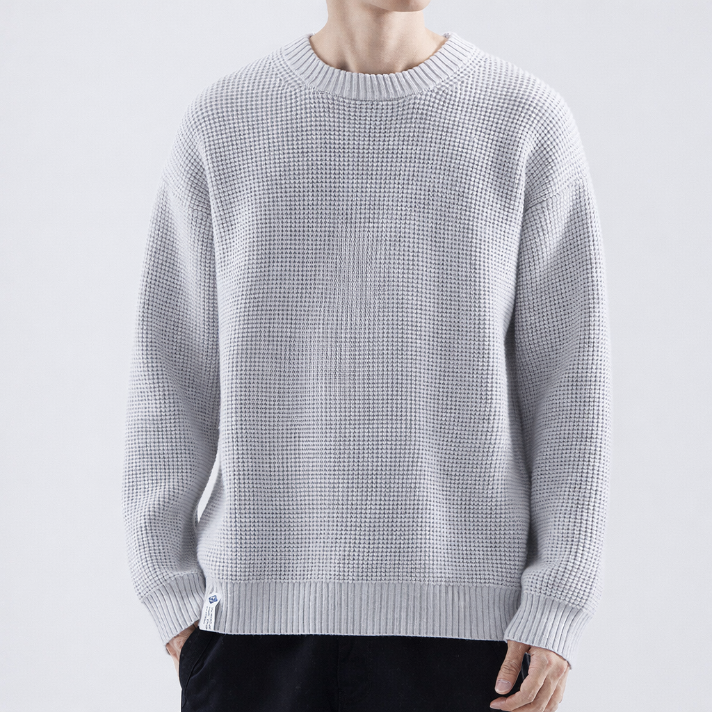 Adrian Strukturierter Rundhals-Pullover