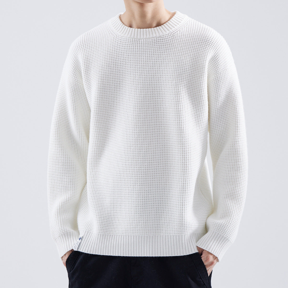 Adrian Strukturierter Rundhals-Pullover
