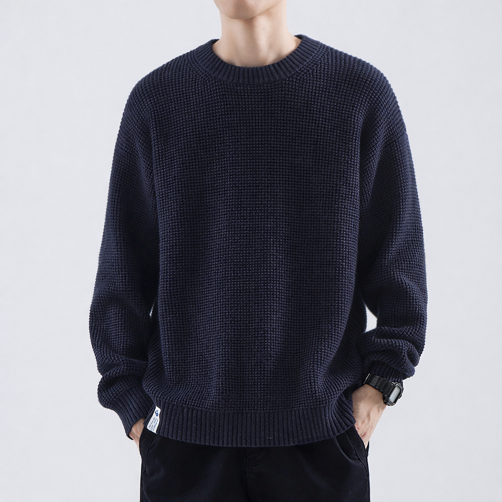 Adrian Strukturierter Rundhals-Pullover