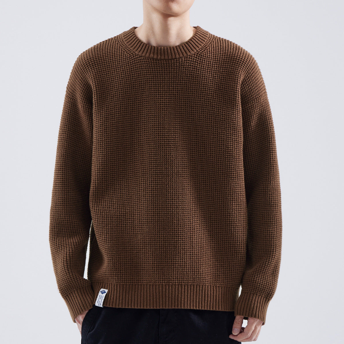Adrian Strukturierter Rundhals-Pullover