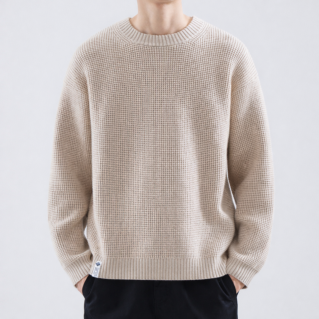Adrian Strukturierter Rundhals-Pullover