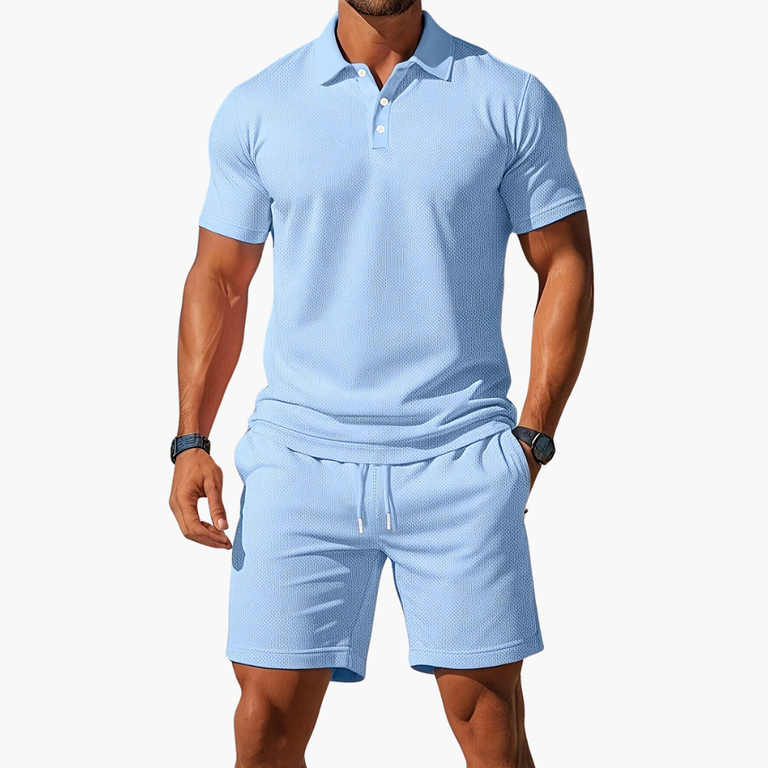 Herren-Polo-Set mit Kordelzugshorts