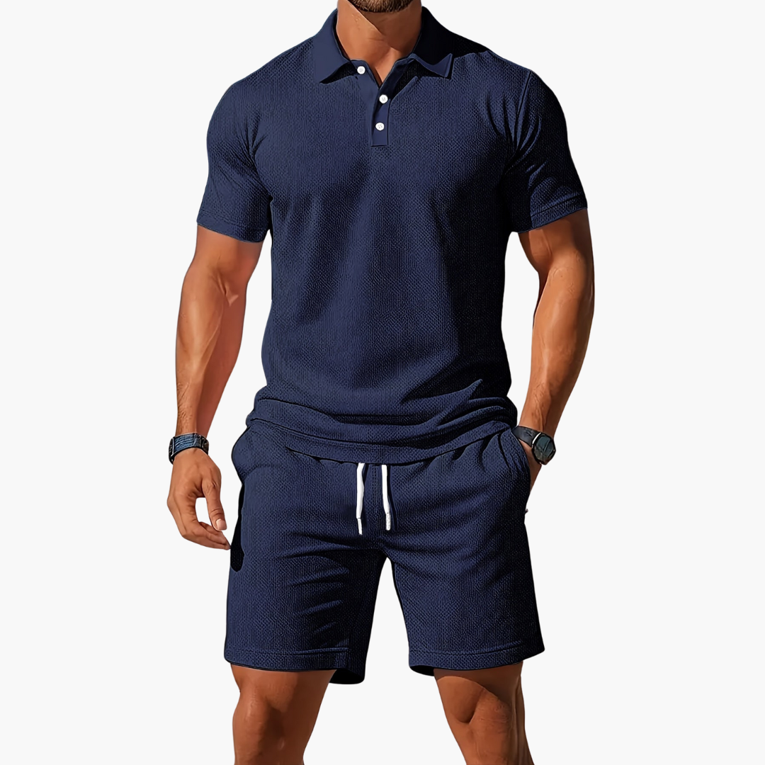 Herren-Polo-Set mit Kordelzugshorts