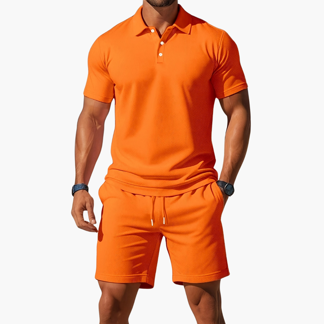 Herren-Polo-Set mit Kordelzugshorts