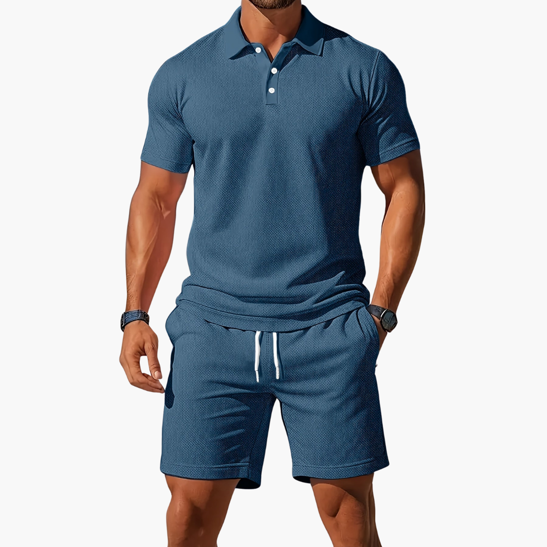 Herren-Polo-Set mit Kordelzugshorts