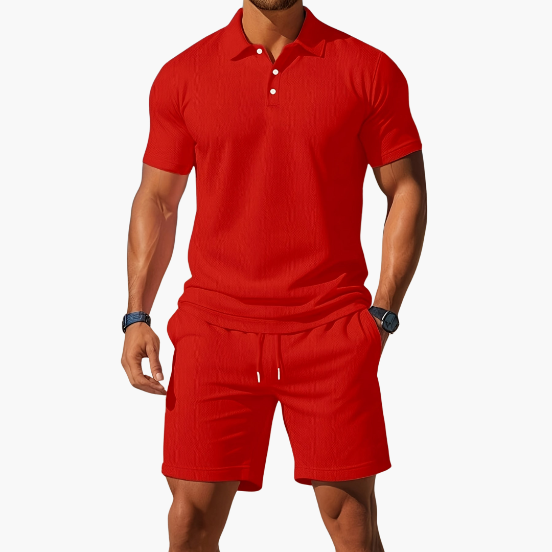 Herren-Polo-Set mit Kordelzugshorts