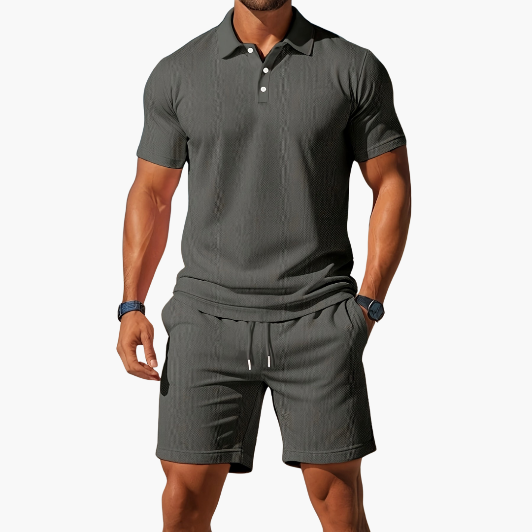 Herren-Polo-Set mit Kordelzugshorts