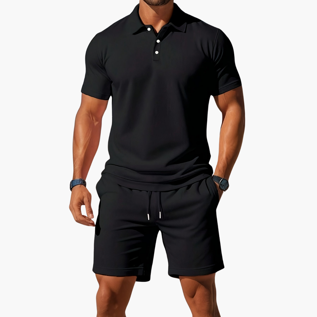 Herren-Polo-Set mit Kordelzugshorts
