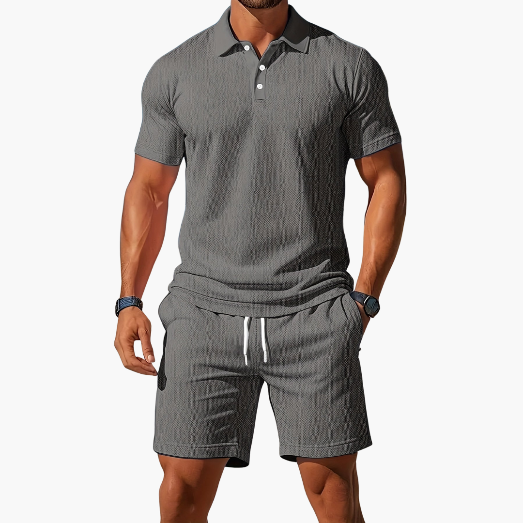 Herren-Polo-Set mit Kordelzugshorts