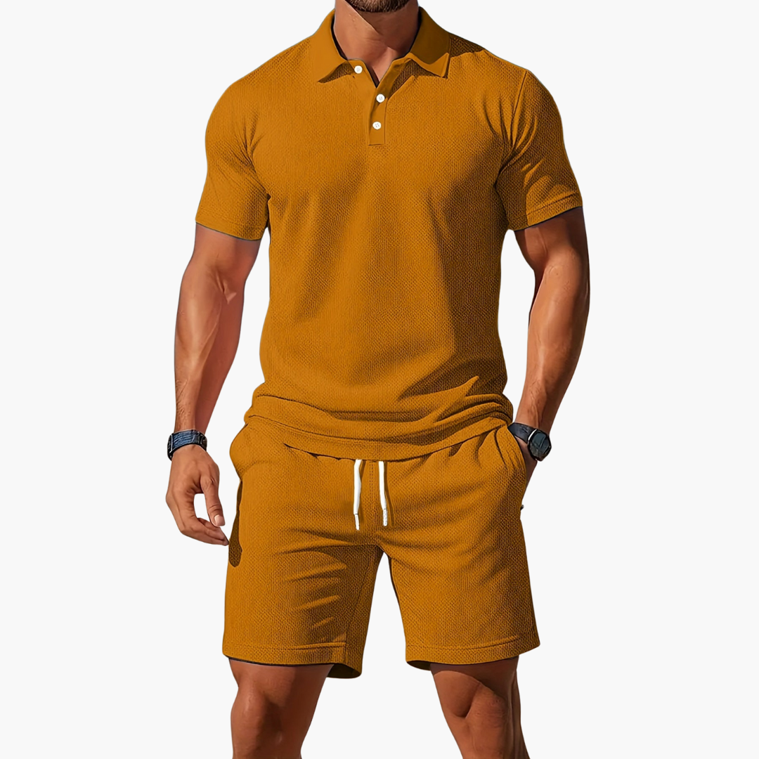 Herren-Polo-Set mit Kordelzugshorts