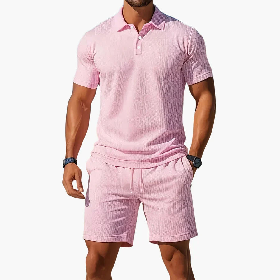 Herren-Polo-Set mit Kordelzugshorts