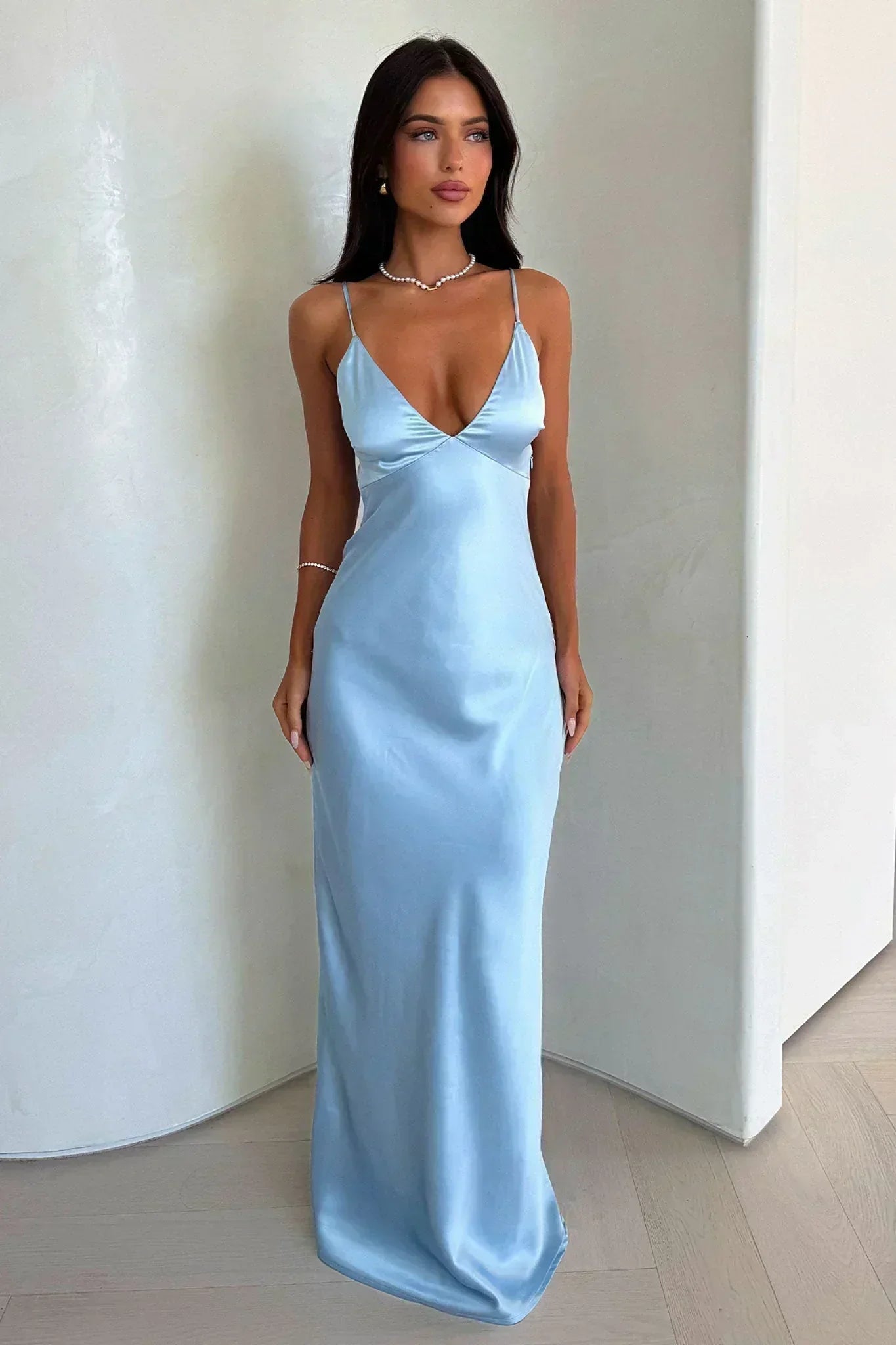 V-Ausschnitt Maxikleid für Hochzeiten