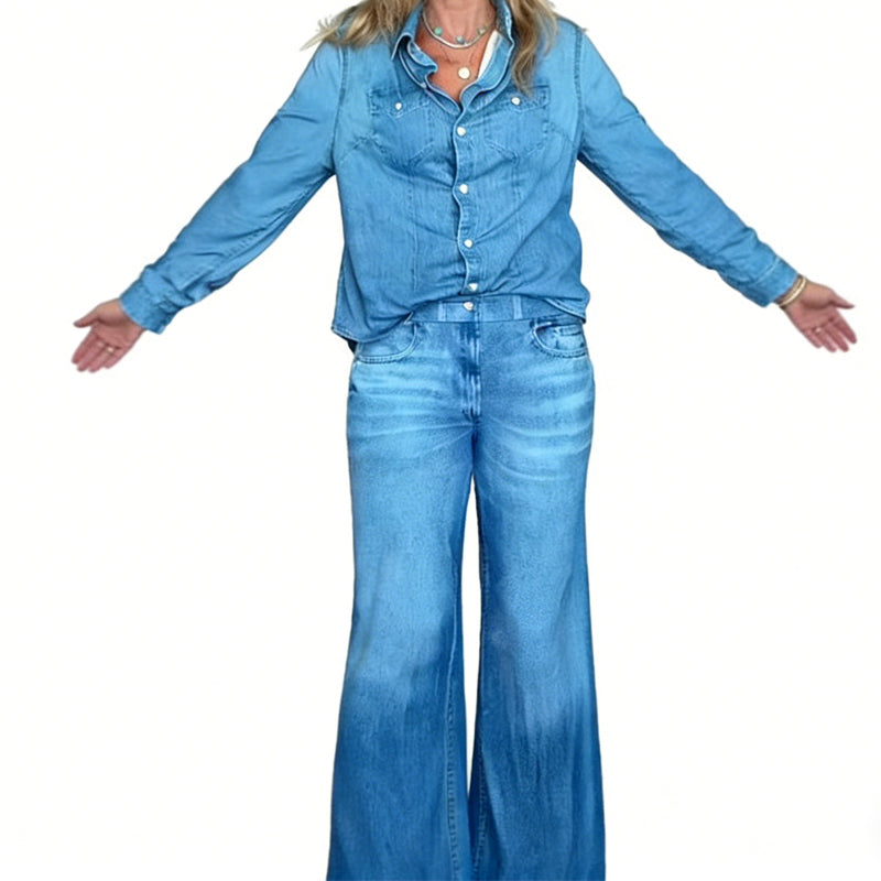 Pyjama-Zweiteiler in Blau