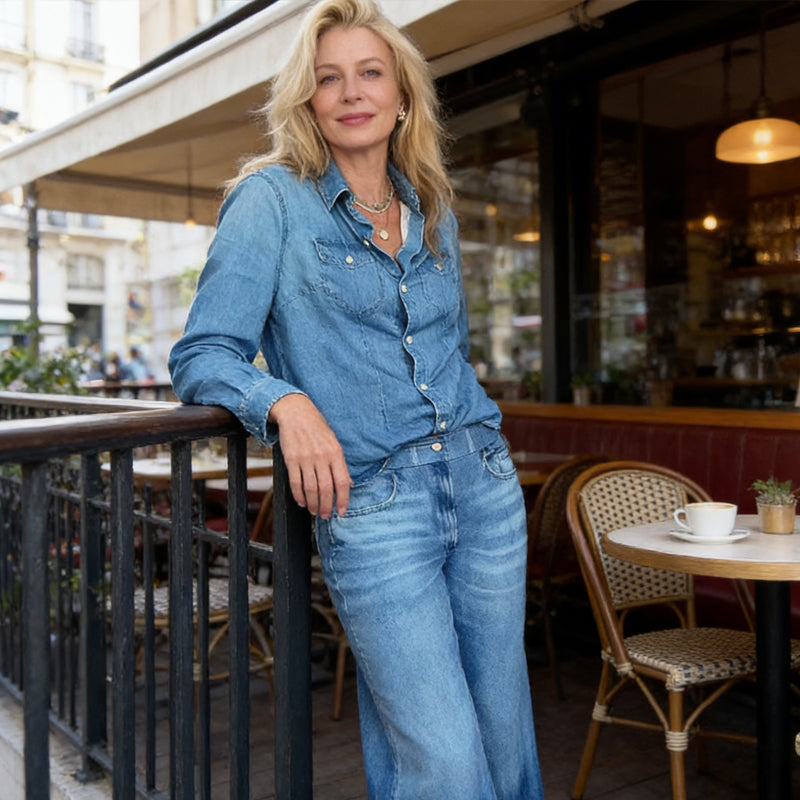 Pyjama-Zweiteiler in Blau