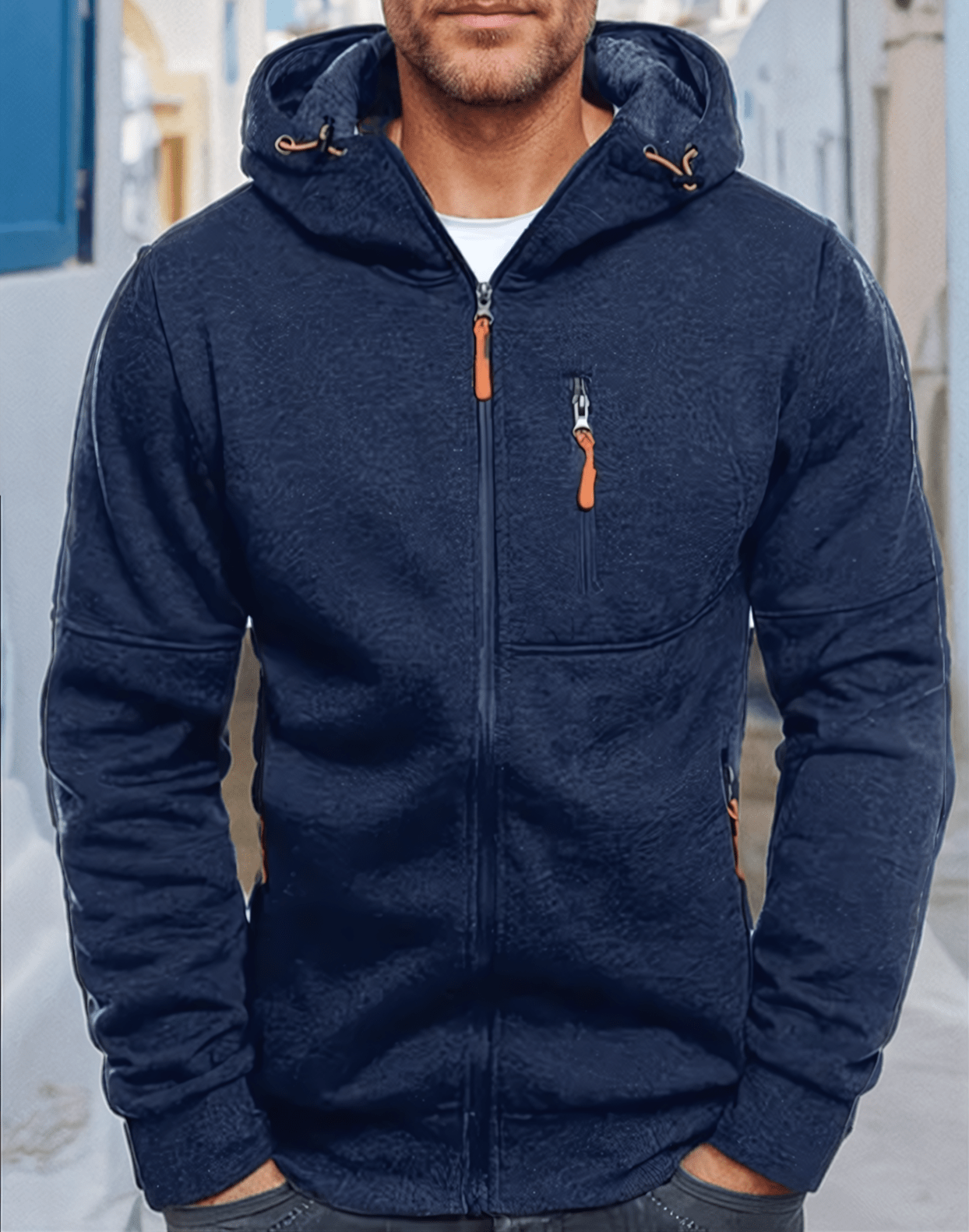 Kapuzenjacke Mit Durchgehendem Reißverschluss