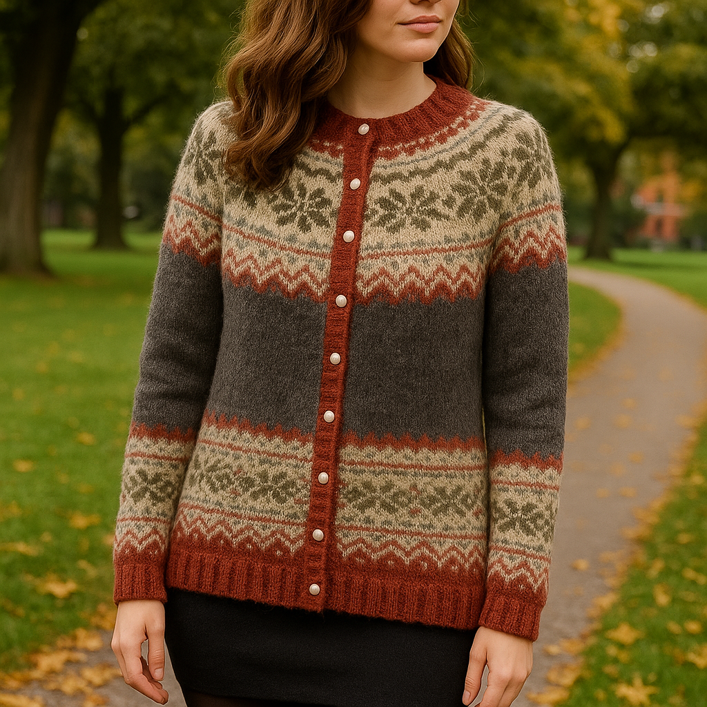 Anna Nordische Strickjacke