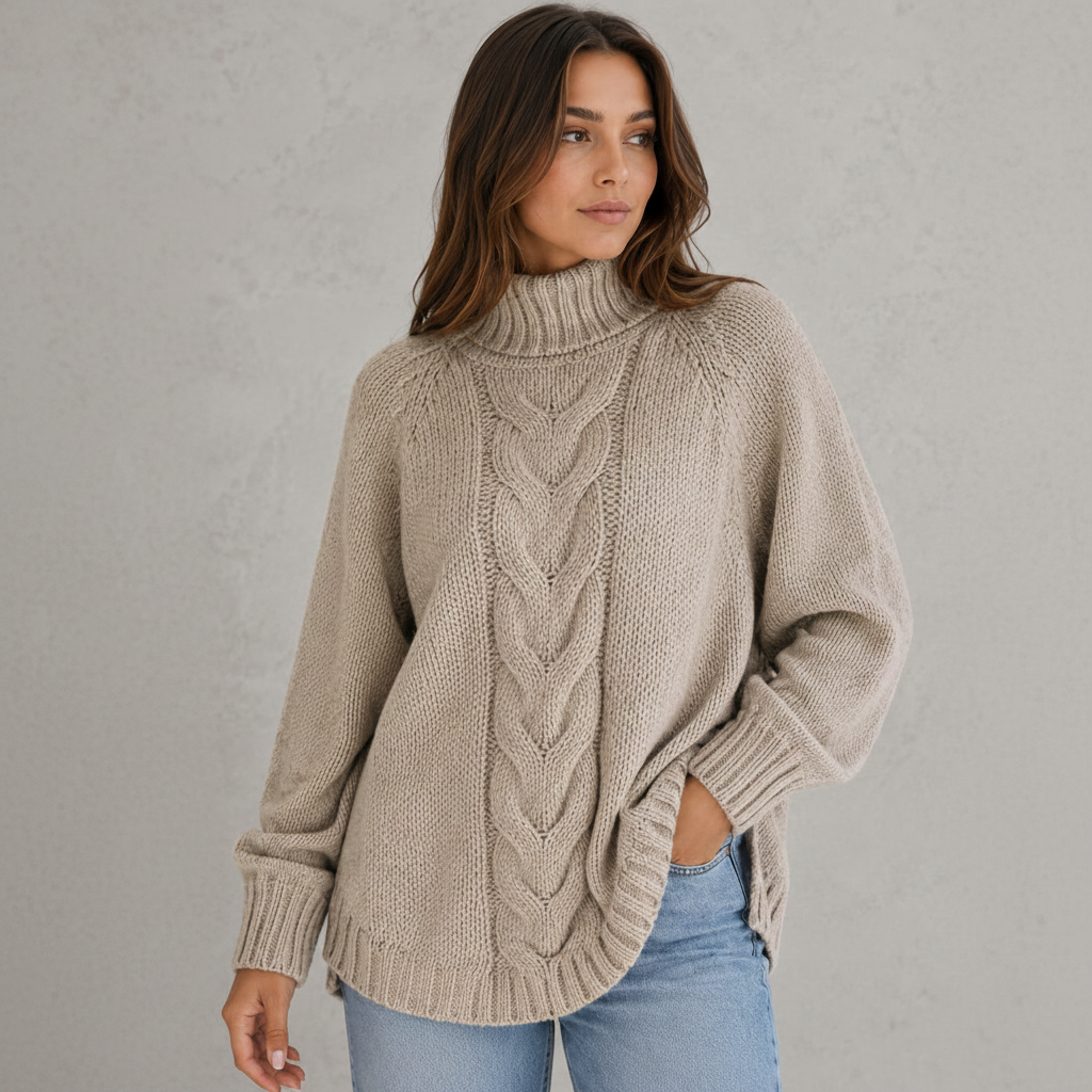 Rollkragenkleid mit lockerer Passform