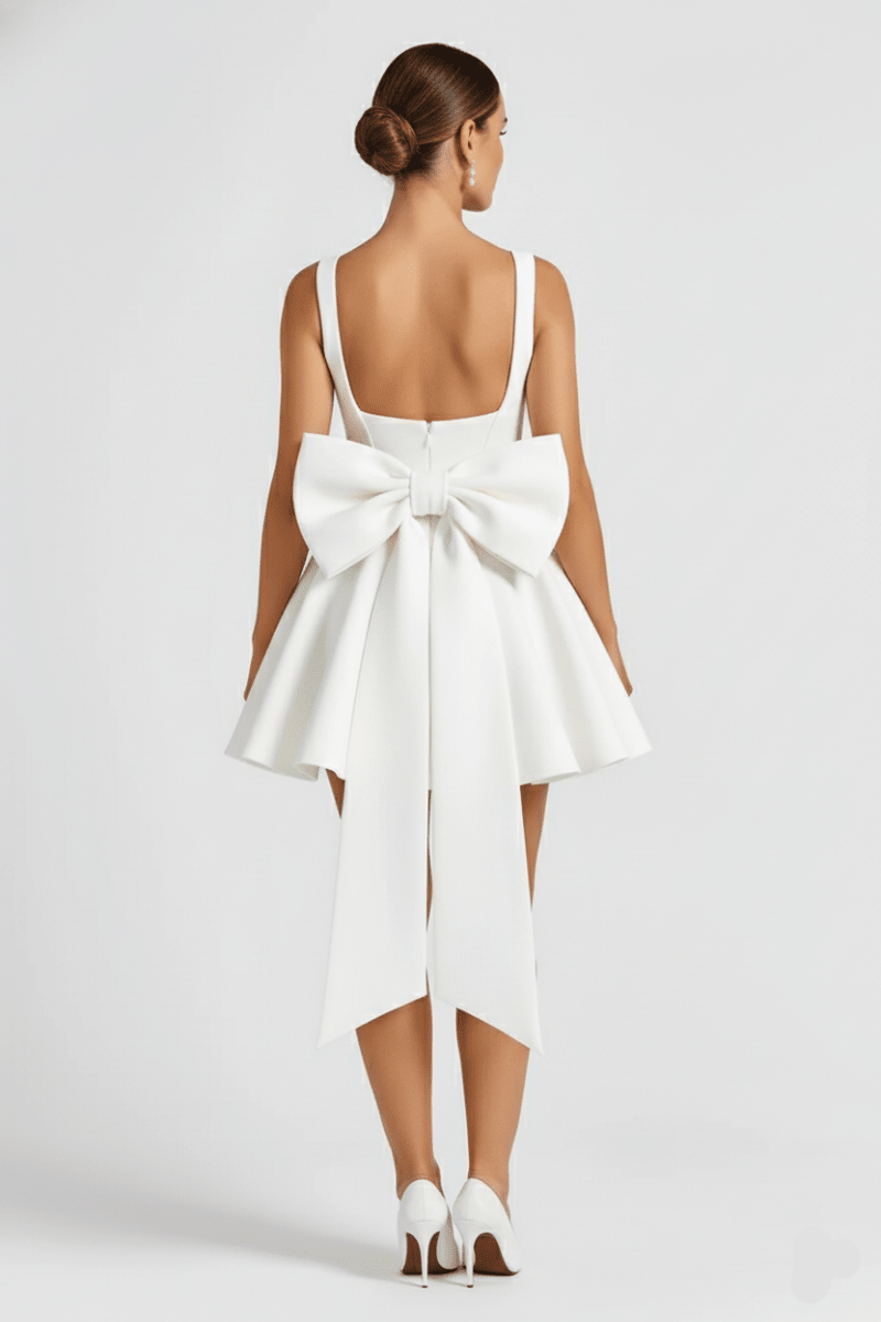 Ausgestelltes Minikleid mit Rückenschleife