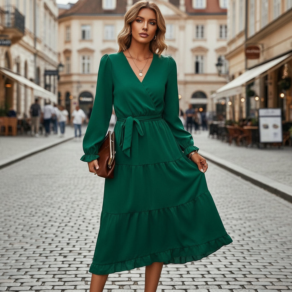 Amelia Wickelkleid in Midilänge