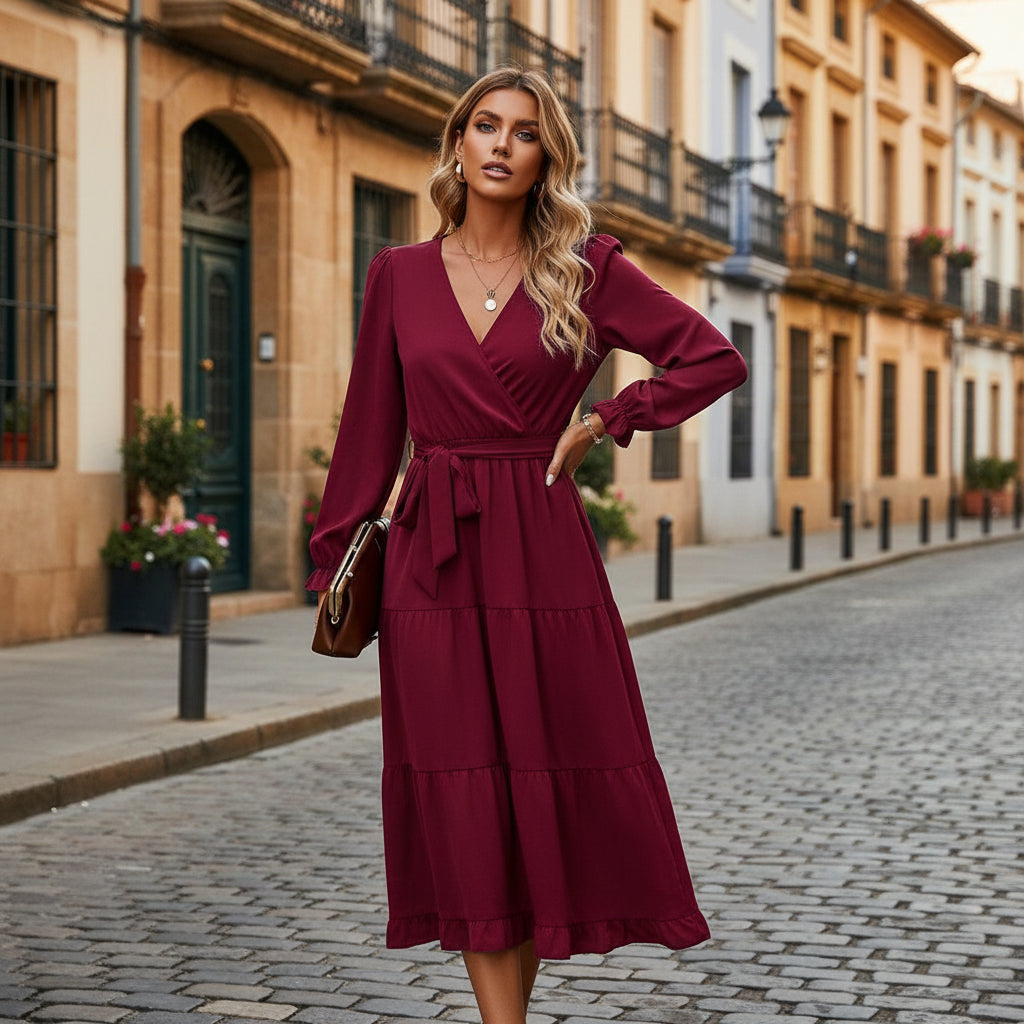 Amelia Wickelkleid in Midilänge