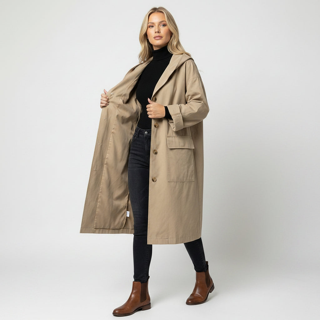 Amelia Langer Parka Mit Kapuze