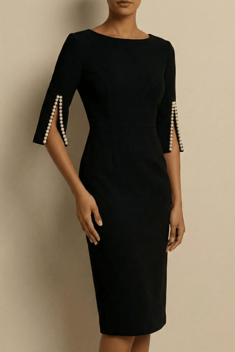 Midikleid mit Knopfärmeln