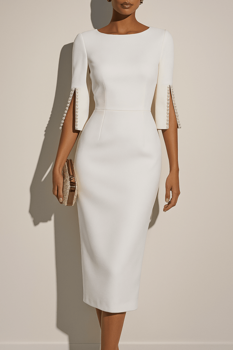 Midikleid mit Knopfärmeln