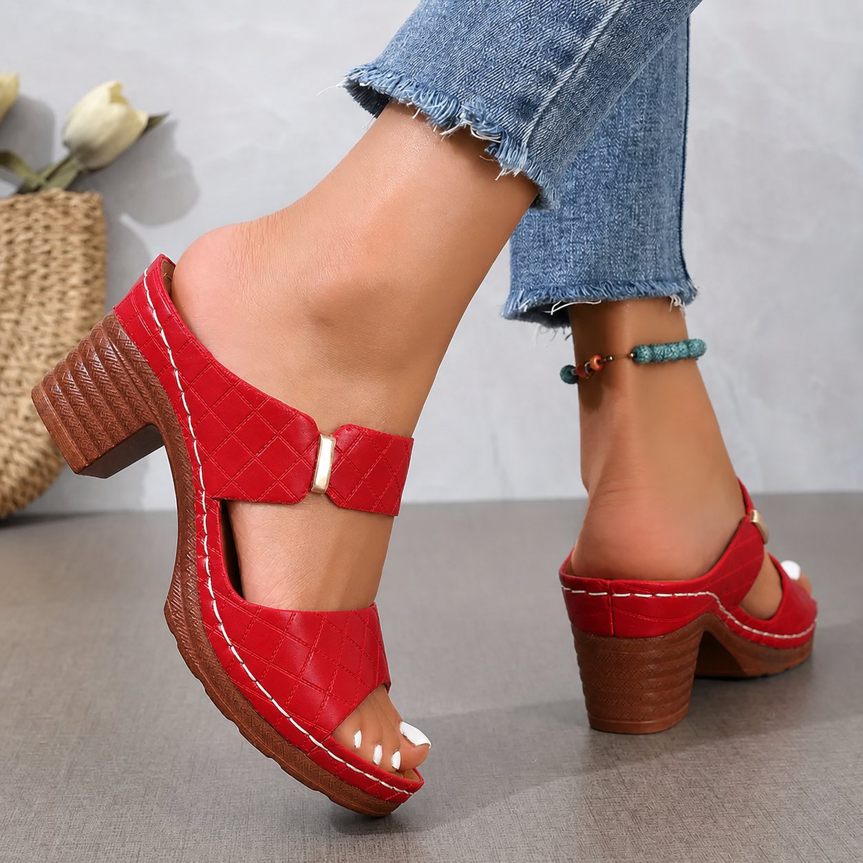 Emma Komfort-Sandalen mit Blockabsatz