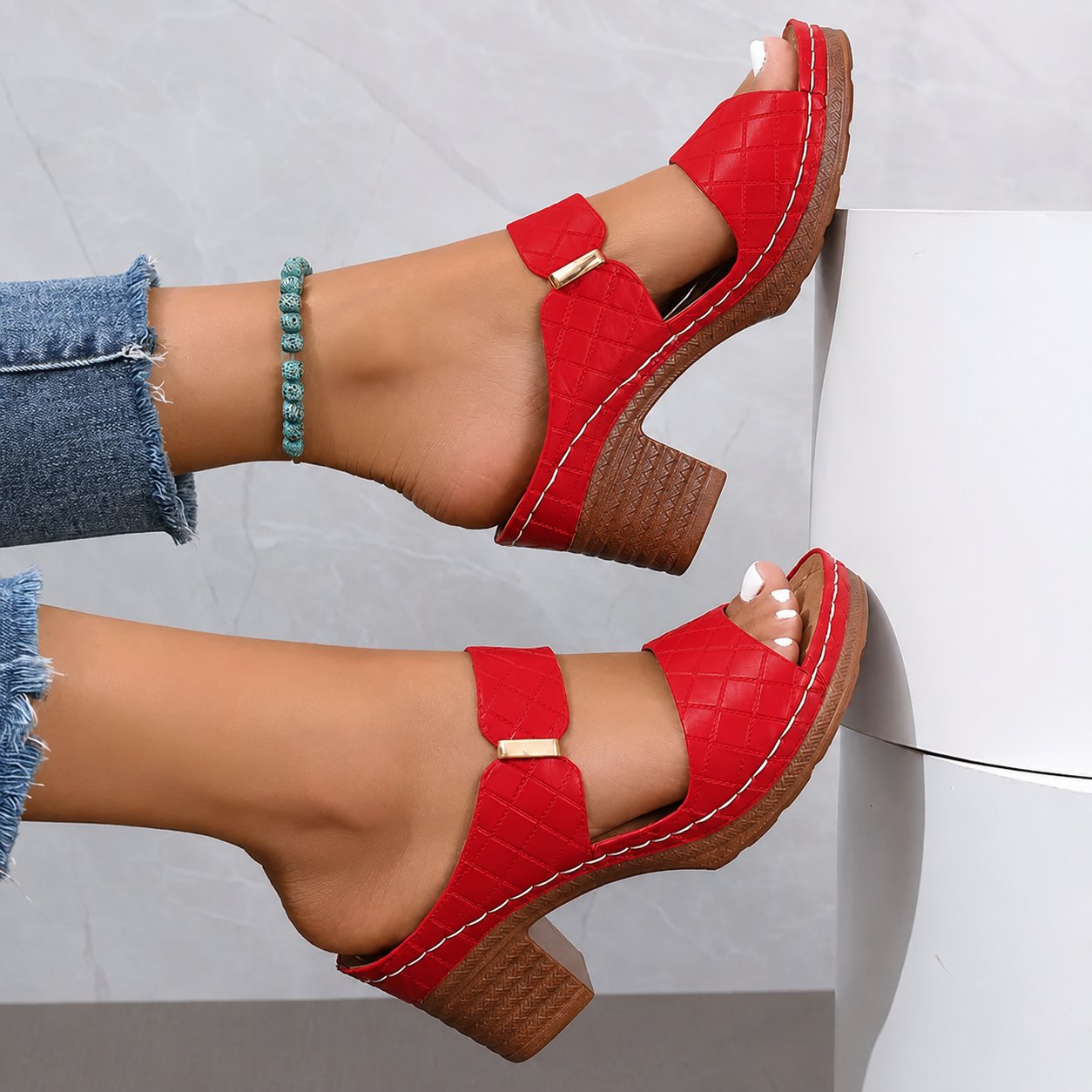 Emma Komfort-Sandalen mit Blockabsatz