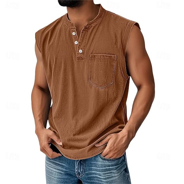 Henley-Top mit Vintage-Waschung