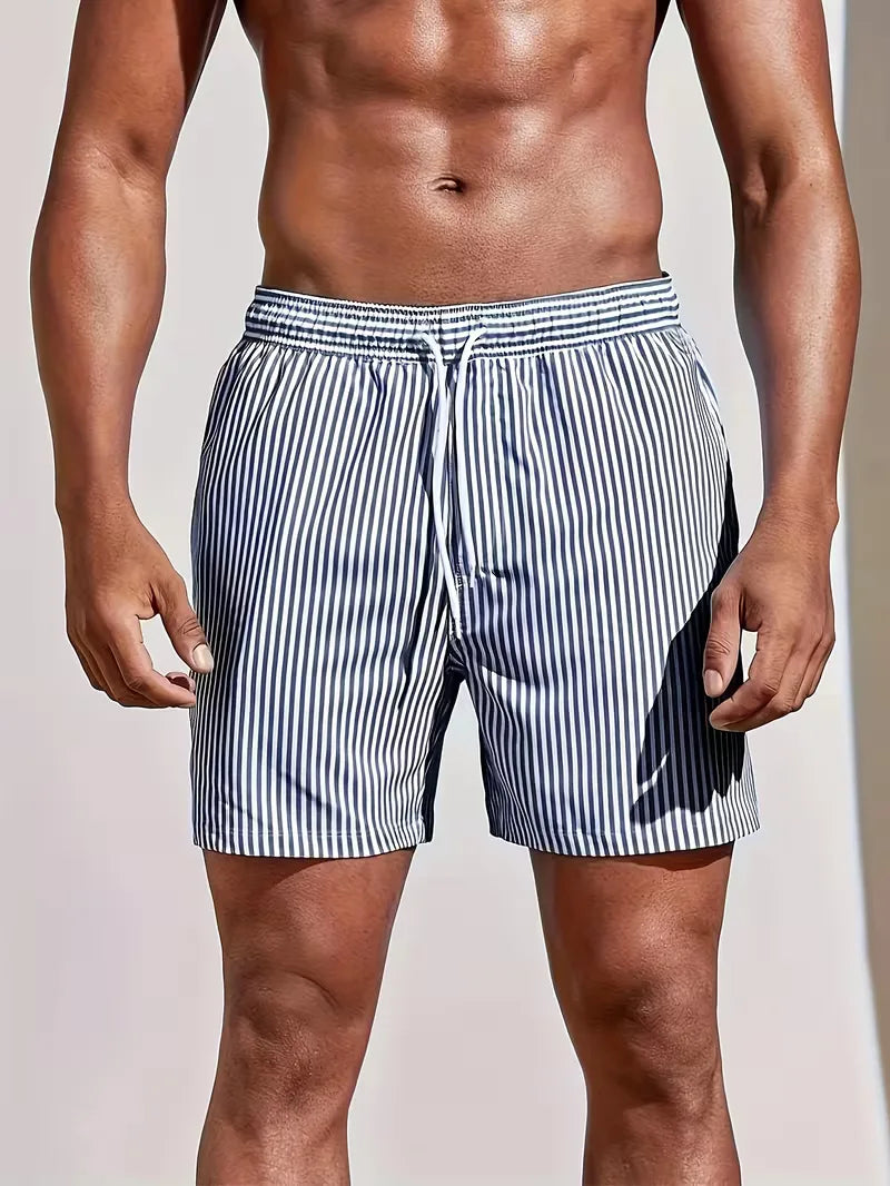 Zwemshorts Heren Gestreept Regular Fit Zomer Strand