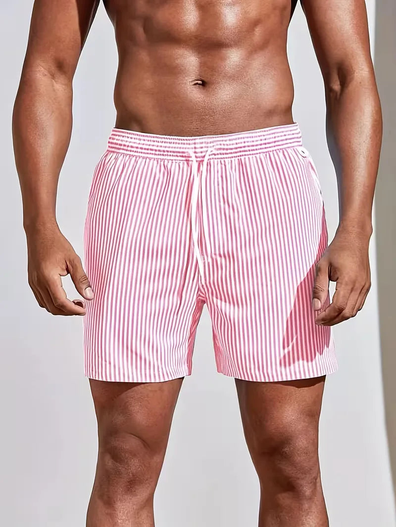 Zwemshorts Heren Gestreept Regular Fit Zomer Strand