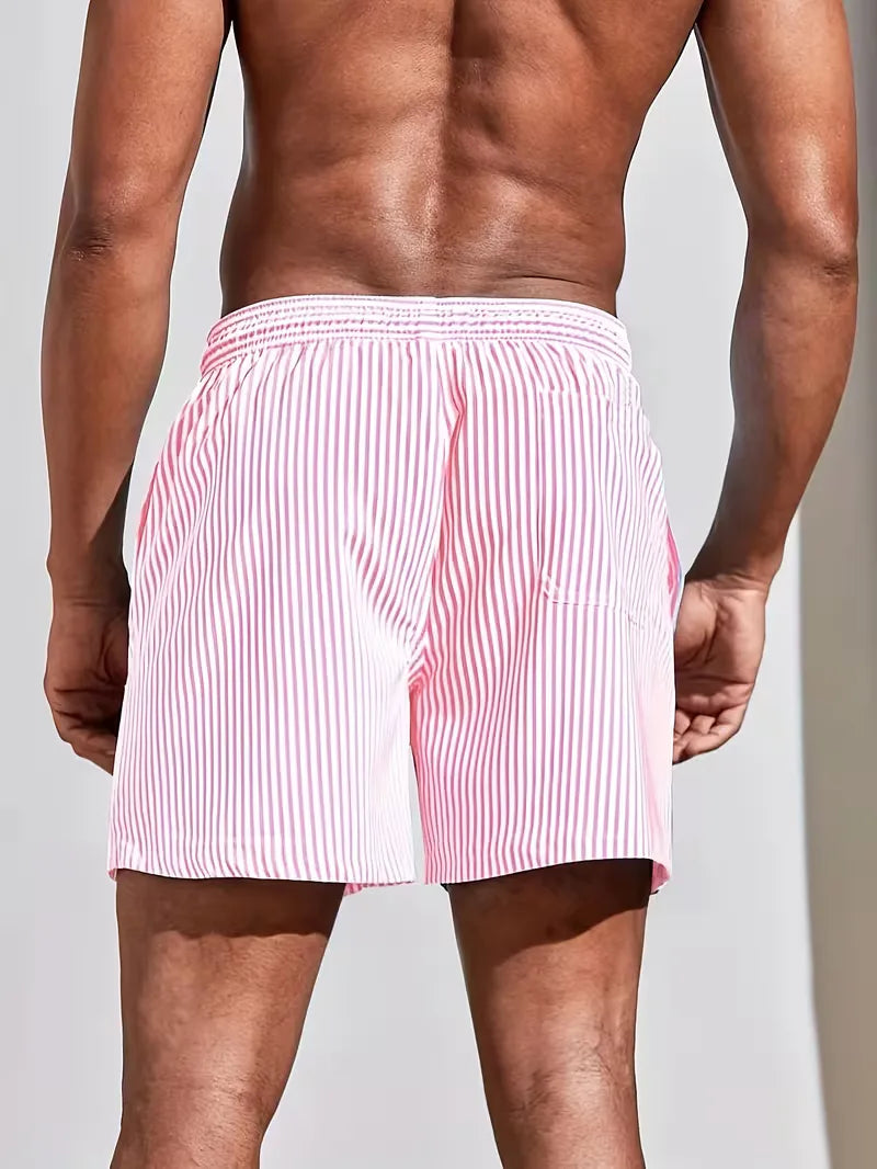 Zwemshorts Heren Gestreept Regular Fit Zomer Strand